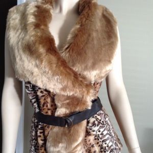 NWT Saks 5/48 faux fur vest